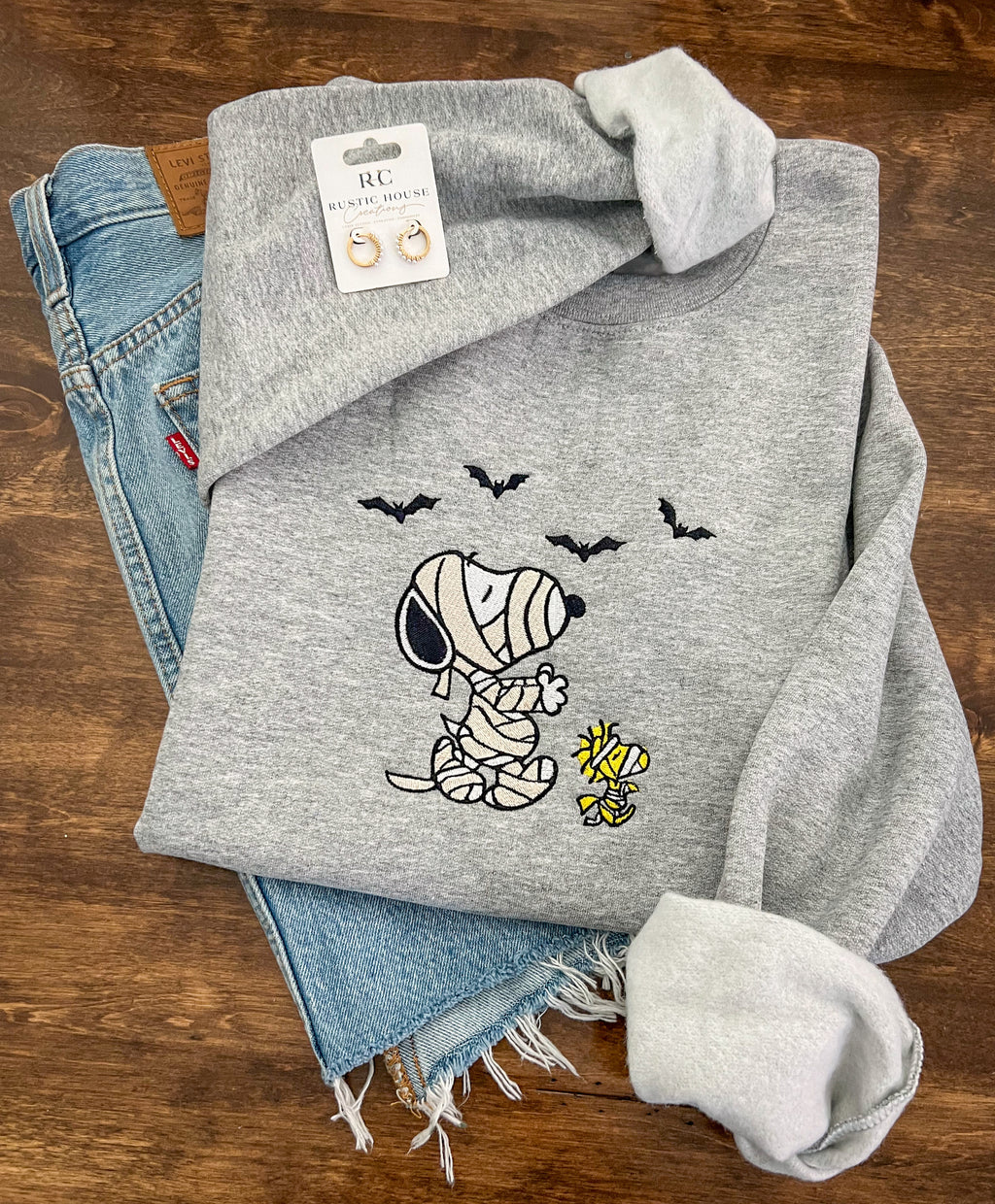 Snoopy Mummy Embroidered Sweatshirt