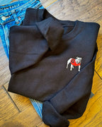 Standing Bulldog Embroidered Swearshirt