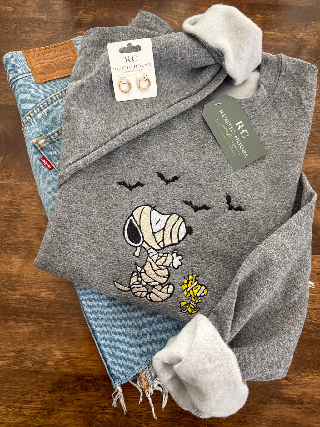 Snoopy Mummy Embroidered Sweatshirt