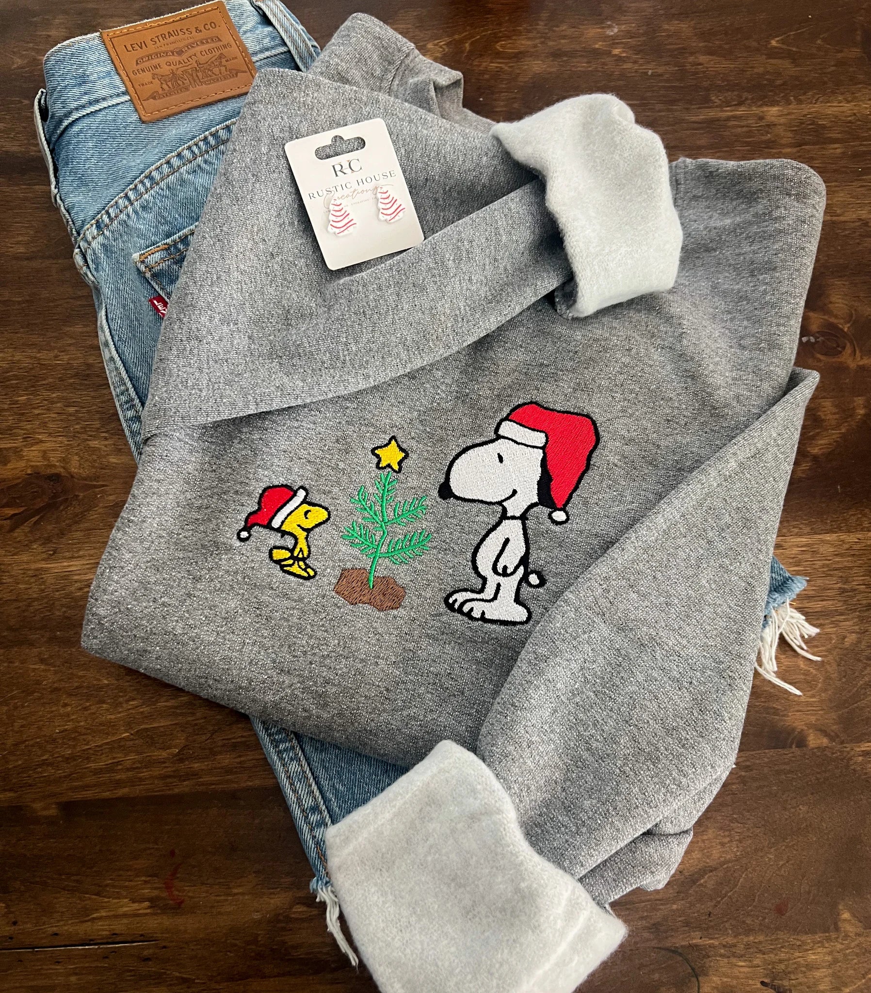 Snoopy Christmas Embroidered Sweatshirt
