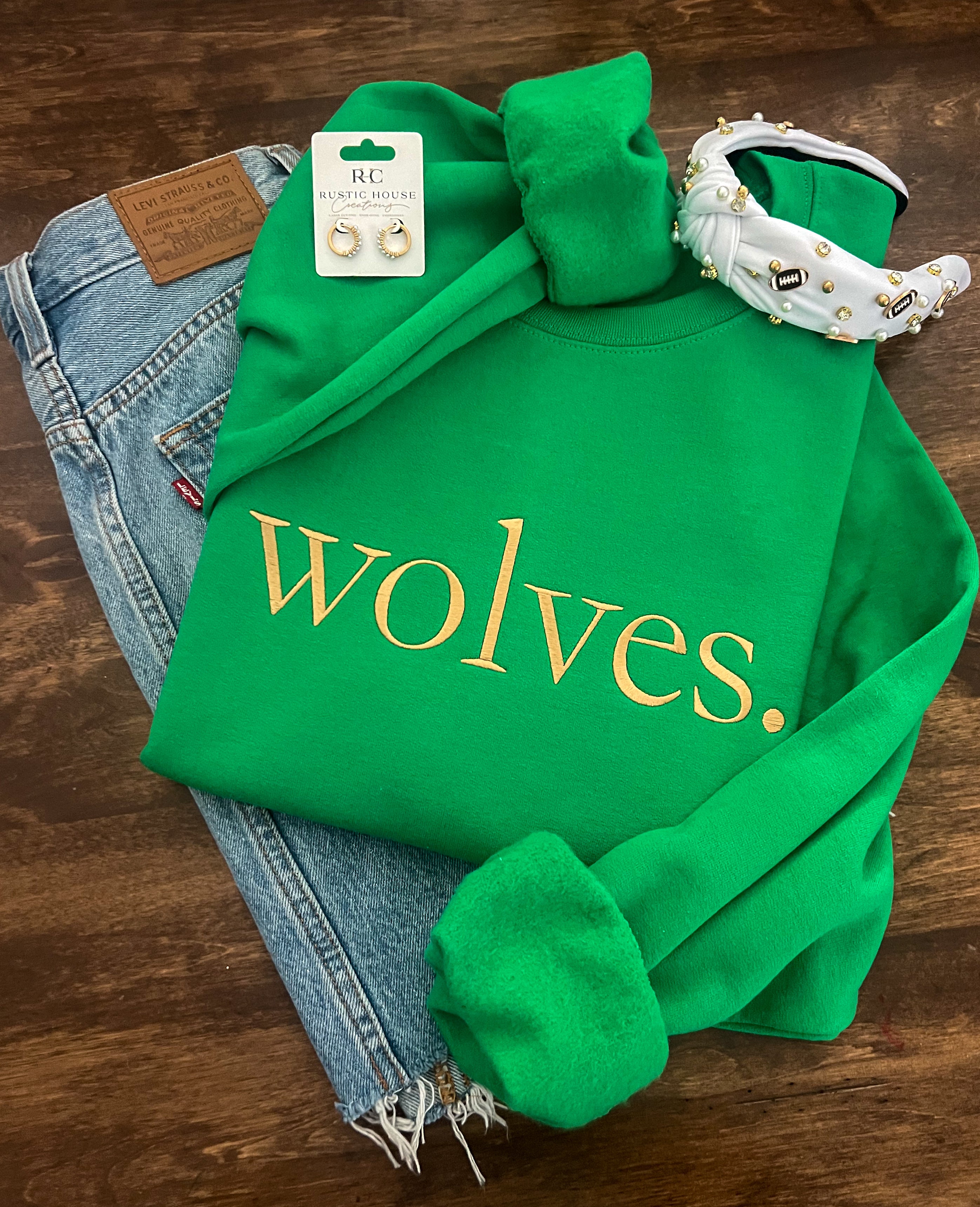 wolves. Embroidered Sweatshirt
