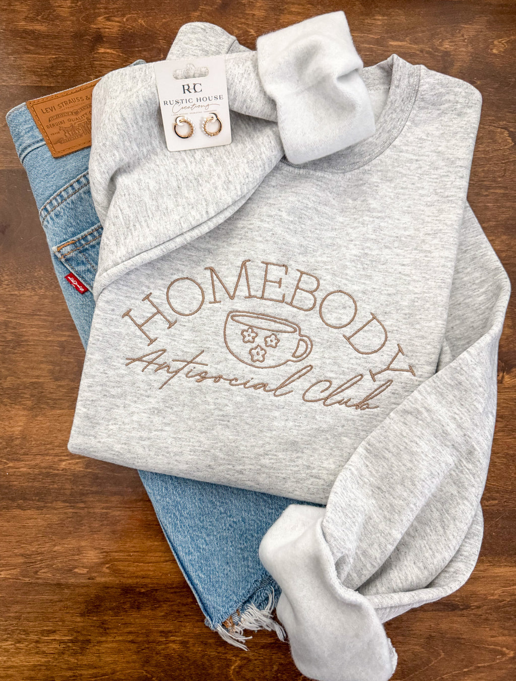 Homebody Antisocial Club Embroidered Sweatshirt