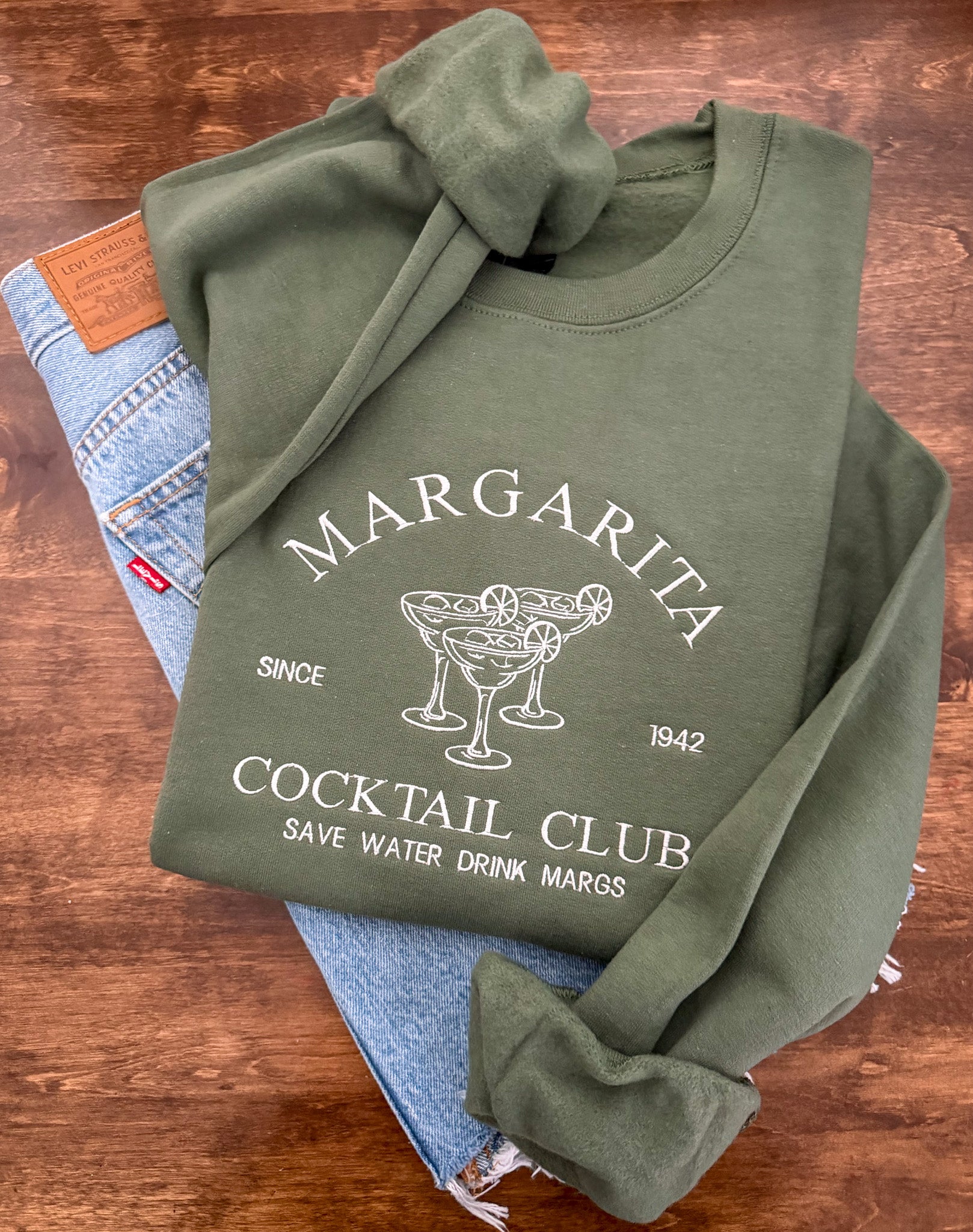 Margarita Cocktail Club Embroidered Sweatshirt