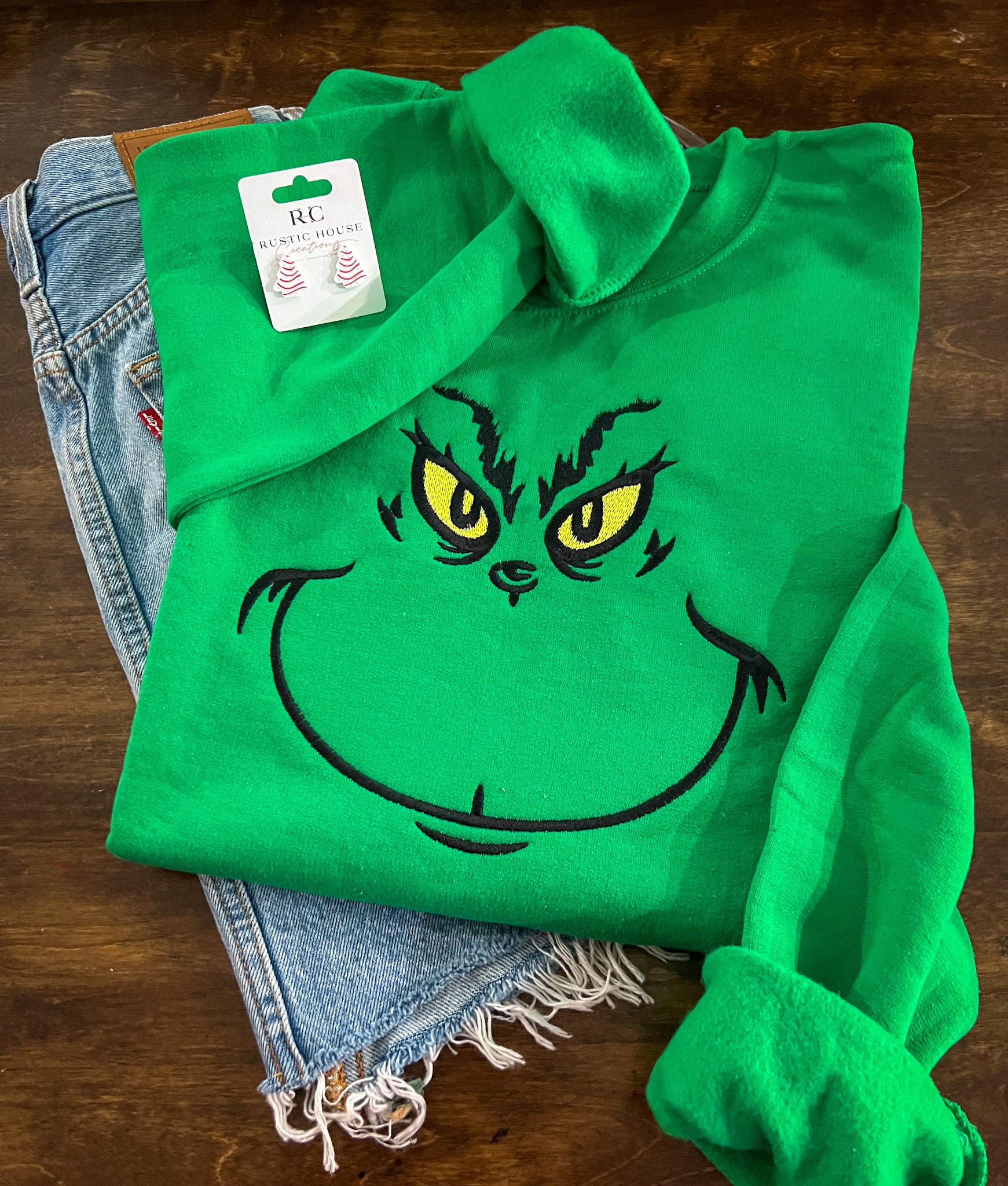 Grinch Embroidered Sweatshirt
