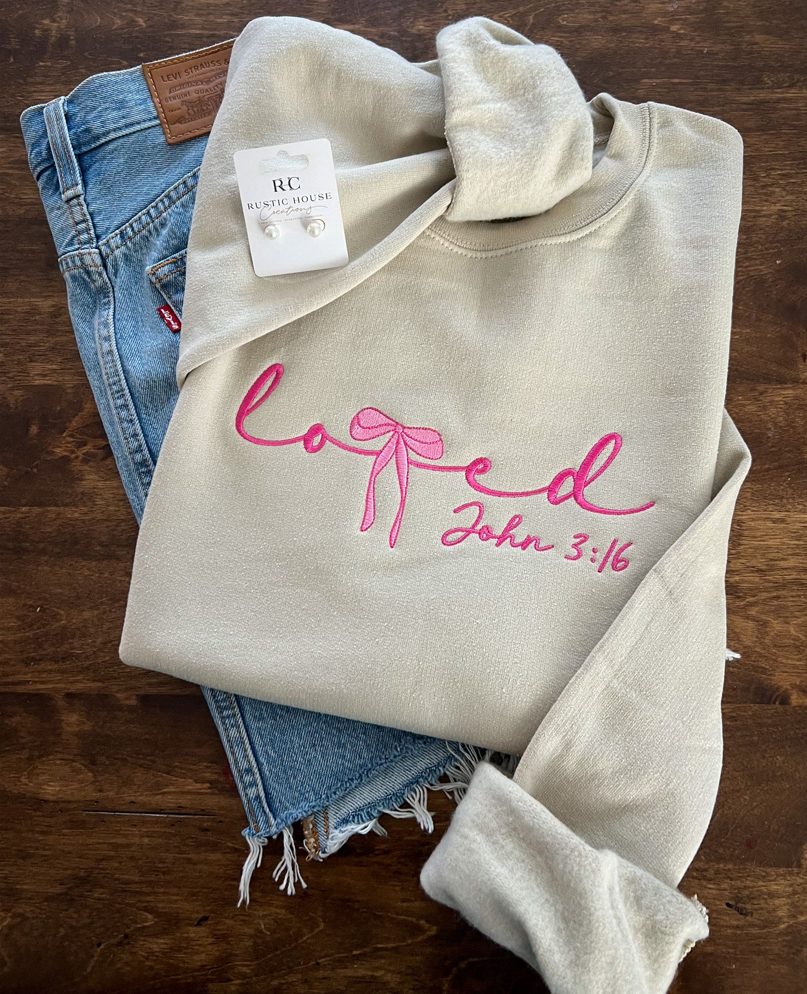 Loved John 3:16 Embroidered Sweatshirt