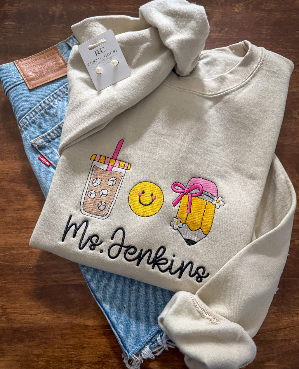 Personalized Teacher Embroidered Sweatshirt
