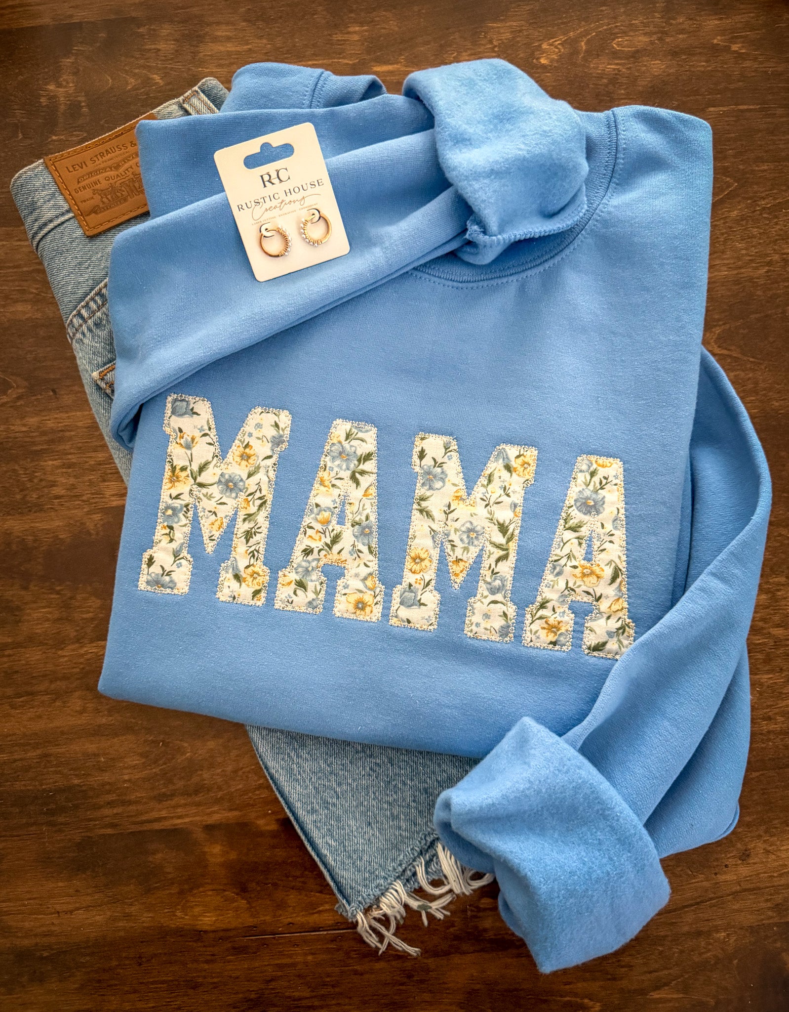 Mama Embroidered Appliqué Sweatshirt